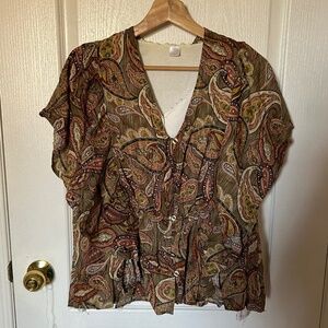 Ladies Woven Top Plus Size